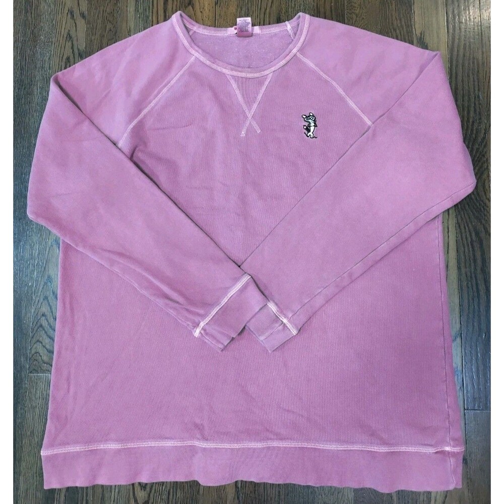 Authentic Pigment Sweatshirt Men's XL Cool Pink 100% Cotton Crew Neck Fox Logo